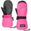 OutdoorMaster Kids Ski Mittens, Ski Winter Waterproof Thermal Snow Gloves for Boys & Girls, Skiing, Snowboard, Winter Sports(Pink)
