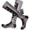 OutdoorMaster Merino Wool Ski Socks, 2/3 Pairs Compression Over The Calf for Men & Women, Winter Snowboard Thermal Socks(Black(2 Pairs))