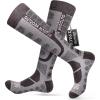 OutdoorMaster Merino Wool Ski Socks, 2/3 Pairs Compression Over The Calf for Men & Women, Winter Snowboard Thermal Socks(Gray (2 Pairs))