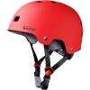 OutdoorMaster Skateboard Cycling Helmet – Two Removable Liners Ventilation Multi-Sport Scooter Roller Skate Inline Skating Rollerblading for Kids, Youth & Adults(Red)