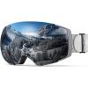 OutdoorMaster Ski Goggles PRO – Frameless, Interchangeable Lens 100% UV400 Protection Snow Goggles for Men & Women(Greyframe Revosilverlens Vlt10%)