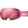 OutdoorMaster Ski Goggles PRO – Frameless, Interchangeable Lens 100% UV400 Protection Snow Goggles for Men & Women(Photochromic Rose Vlt8%-70%)