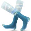 OutdoorMaster Ski Socks, 2-Pair Pack Skiing and Snowboarding Thermal Socks for Women, Over The Calf Non-Slip Cuff(Ocean Blue)