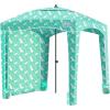 Qipi Beach Cabana – Easy to Set Up Canopy, Waterproof, Portable 6′ x 6′ Beach Shelter, Included Side Wall, Shade with UPF 50+ UV Protection, Ultimate Sun Umbrella – for Kids, Family & Friends(Pineapple Jungle-a)