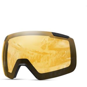 OutdoorMaster Heron Ski Goggles with 2 Lens, Frameless, Magnetic Interchangeable HD Toric Lens, OTG Snowboard Goggles(Lens-lightorange 65%)