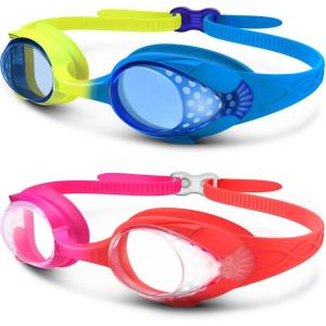 OutdoorMaster Kids Swim Goggles 2 Pack – Quick Adjustable Strap Swimming Goggles for Kids(2 Pack-e)