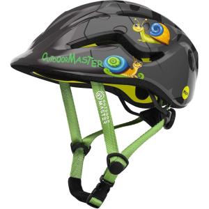OutdoorMaster MIPS Kids Bike Helmet – Panther Jr. Toddler Helmet – Adjustable, Lightweight and Certified Kids Helmet – MIPS Bicycle Helmet for Kids Ages 5-13(Black Gray Snail)