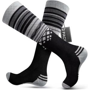 OutdoorMaster Merino Wool Ski Socks for Men & Women, Unisex Thermal Winter Warm Snowboarding Socks for Cold Weather(Black)