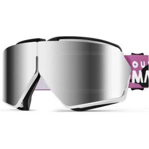 OutdoorMaster Seagull Dirt Bike Goggles, Motorcycle Goggles, Foldable ATV Goggles for Men Women Youth(Blp-vlt 10% Silver)