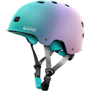 OutdoorMaster Skateboard Cycling Helmet – Two Removable Liners Ventilation Multi-Sport Scooter Roller Skate Inline Skating Rollerblading for Kids, Youth & Adults(Fuschia Teal)