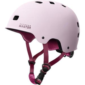 OutdoorMaster Skateboard Cycling Helmet – Two Removable Liners Ventilation Multi-Sport Scooter Roller Skate Inline Skating Rollerblading for Kids, Youth & Adults(Misty Sakura)