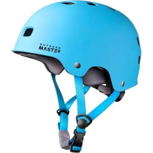 OutdoorMaster Skateboard Cycling Helmet – Two Removable Liners Ventilation Multi-Sport Scooter Roller Skate Inline Skating Rollerblading for Kids, Youth & Adults(Blue)
