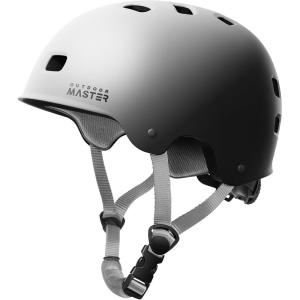 OutdoorMaster Skateboard Cycling Helmet – Two Removable Liners Ventilation Multi-Sport Scooter Roller Skate Inline Skating Rollerblading for Kids, Youth & Adults(White Black Gradient)