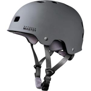 OutdoorMaster Skateboard Cycling Helmet – Two Removable Liners Ventilation Multi-Sport Scooter Roller Skate Inline Skating Rollerblading for Kids, Youth & Adults(Grey)