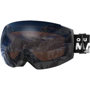 OutdoorMaster Ski Goggles PRO – Frameless, Interchangeable Lens 100% UV400 Protection Snow Goggles for Men & Women(Blackframe Orangerevosilverlens Vlt24%)