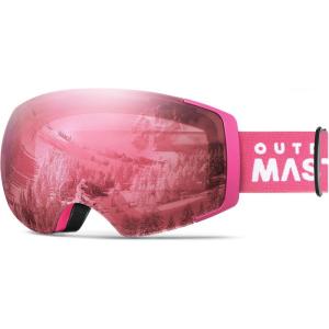 OutdoorMaster Ski Goggles PRO – Frameless, Interchangeable Lens 100% UV400 Protection Snow Goggles for Men & Women(Photochromic Rose Vlt8%-70%)