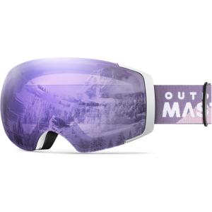 OutdoorMaster Ski Goggles PRO – Frameless, Interchangeable Lens 100% UV400 Protection Snow Goggles for Men & Women(Polarized Violet Vlt40%)