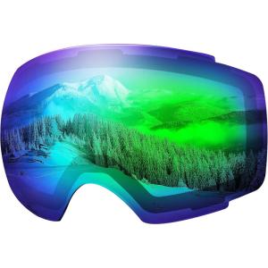 OutdoorMaster Ski Goggles PRO Replacement Lens – 20+ Choices(Vlt 32% Revo Green)