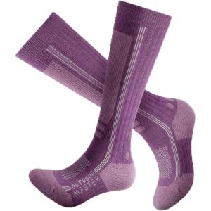 OutdoorMaster Thermolite Merino Wool Ski Socks, Compression Thermal Snowboarding Socks for Men & Women, Cold Weather(Pink)