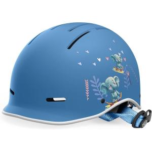 OutdoorMaster Toddler Helmet, Toddler Bike Helmet, Bike Helmet for Youth Boys & Girls, Kids Helmet with Visor, Dial Fit Adjustment Ventilation Multi-Sport Helmet for Bicycle Skate Scooter Longboard(Baby Elephant)