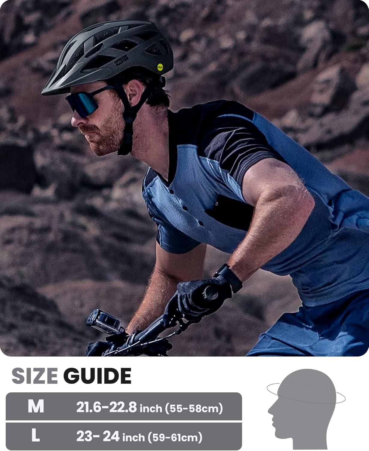 imageOutdoorMaster Gem Recreational MIPS Cycling Helmet Two Removable Liners ampamp Ventilation in MultiEnvironment Bike Helmet in Mountain Motorway for Youth ampamp AdultMidnight Blue