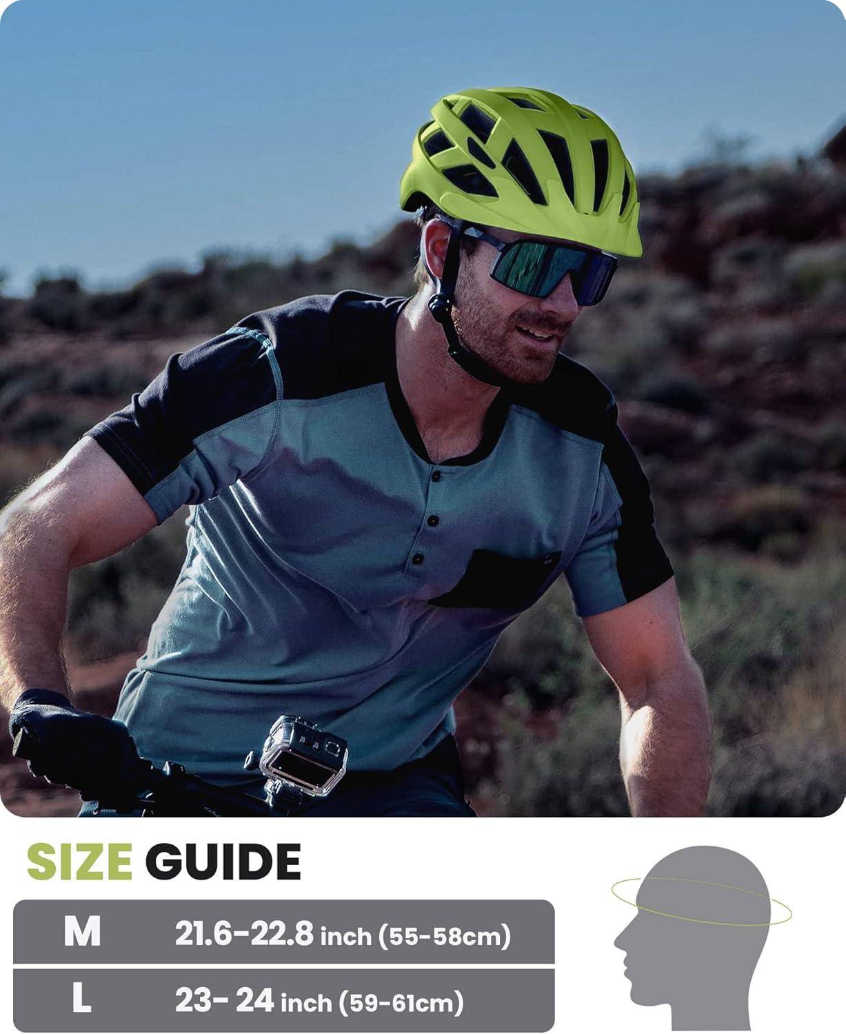 imageOutdoorMaster Gem Recreational MIPS Cycling Helmet Two Removable Liners ampamp Ventilation in MultiEnvironment Bike Helmet in Mountain Motorway for Youth ampamp AdultSpeed Yellow