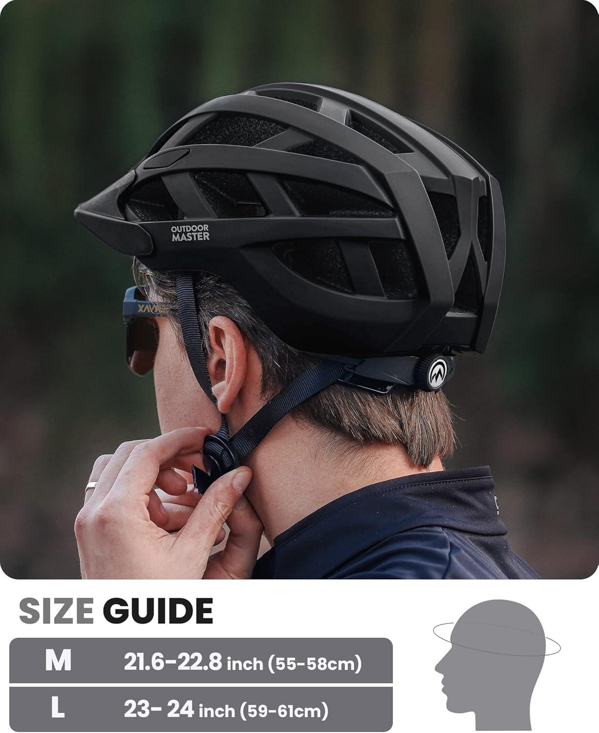 imageOutdoorMaster Gem Recreational MIPS Cycling Helmet Two Removable Liners ampamp Ventilation in MultiEnvironment Bike Helmet in Mountain Motorway for Youth ampamp AdultCarbon Black