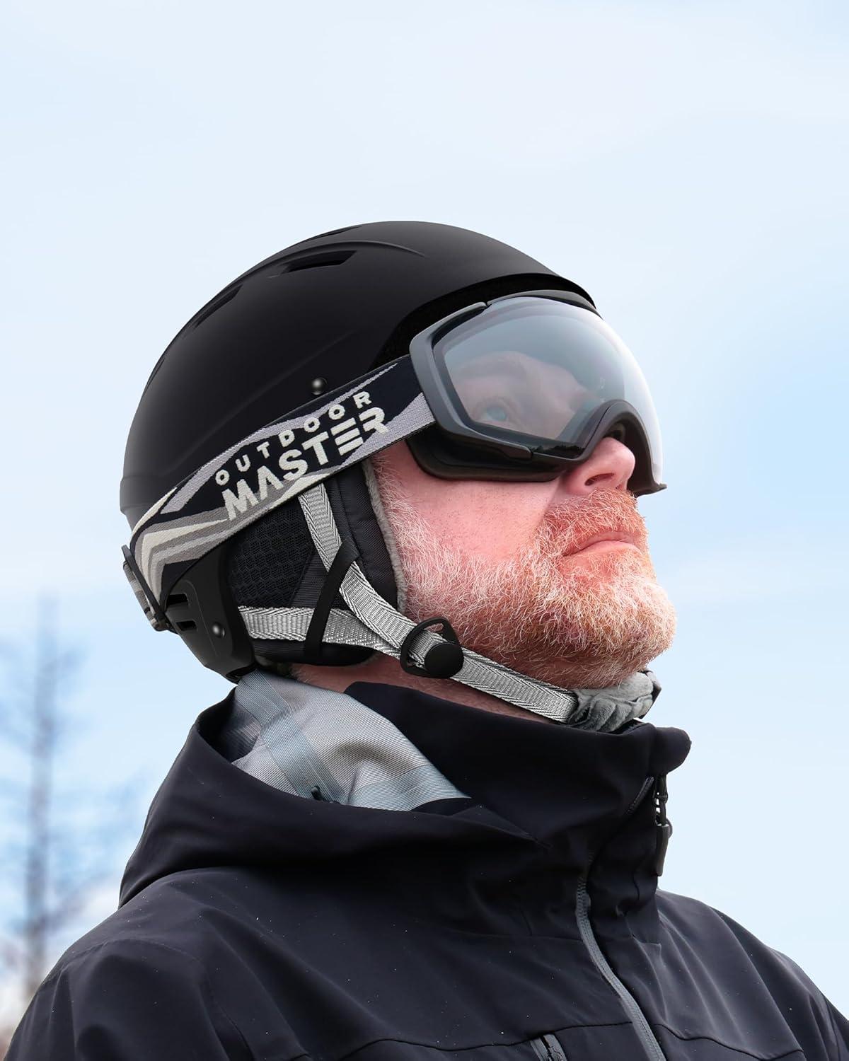 imageOutdoorMaster Kelvin II Ski Helmet Snow Sport Helmet Snowboard Helmet for Men Women ampamp YouthMatte Black