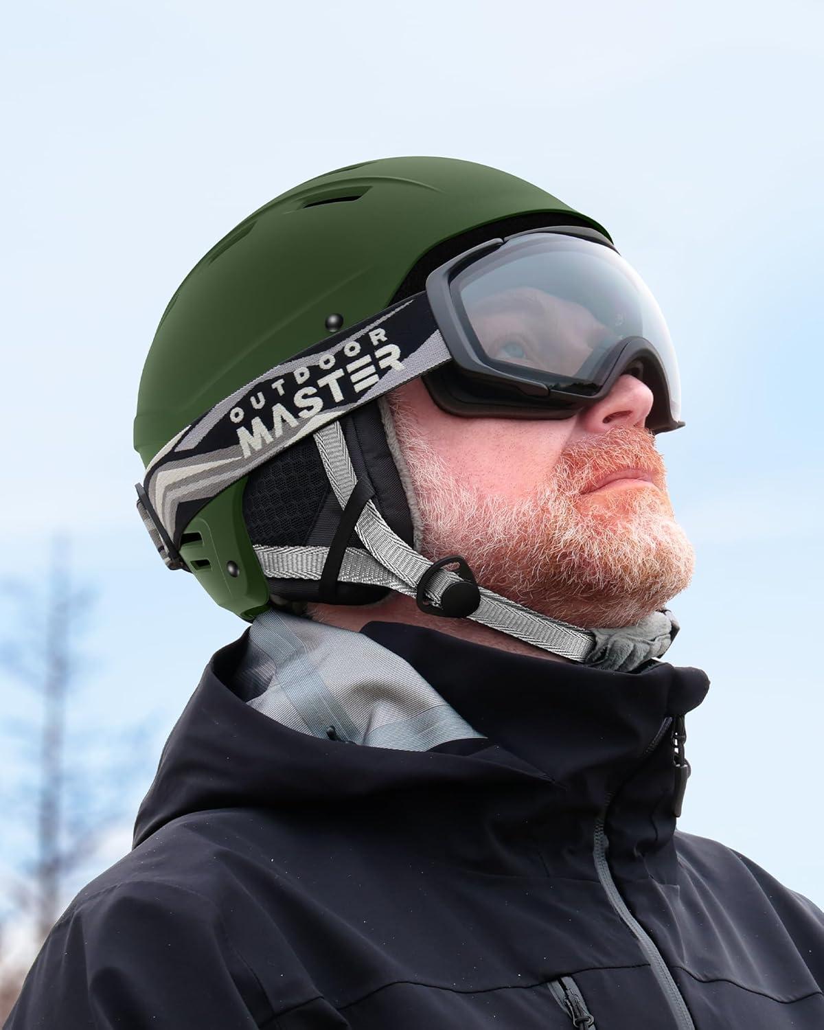 imageOutdoorMaster Kelvin II Ski Helmet Snow Sport Helmet Snowboard Helmet for Men Women ampamp YouthMatte Green