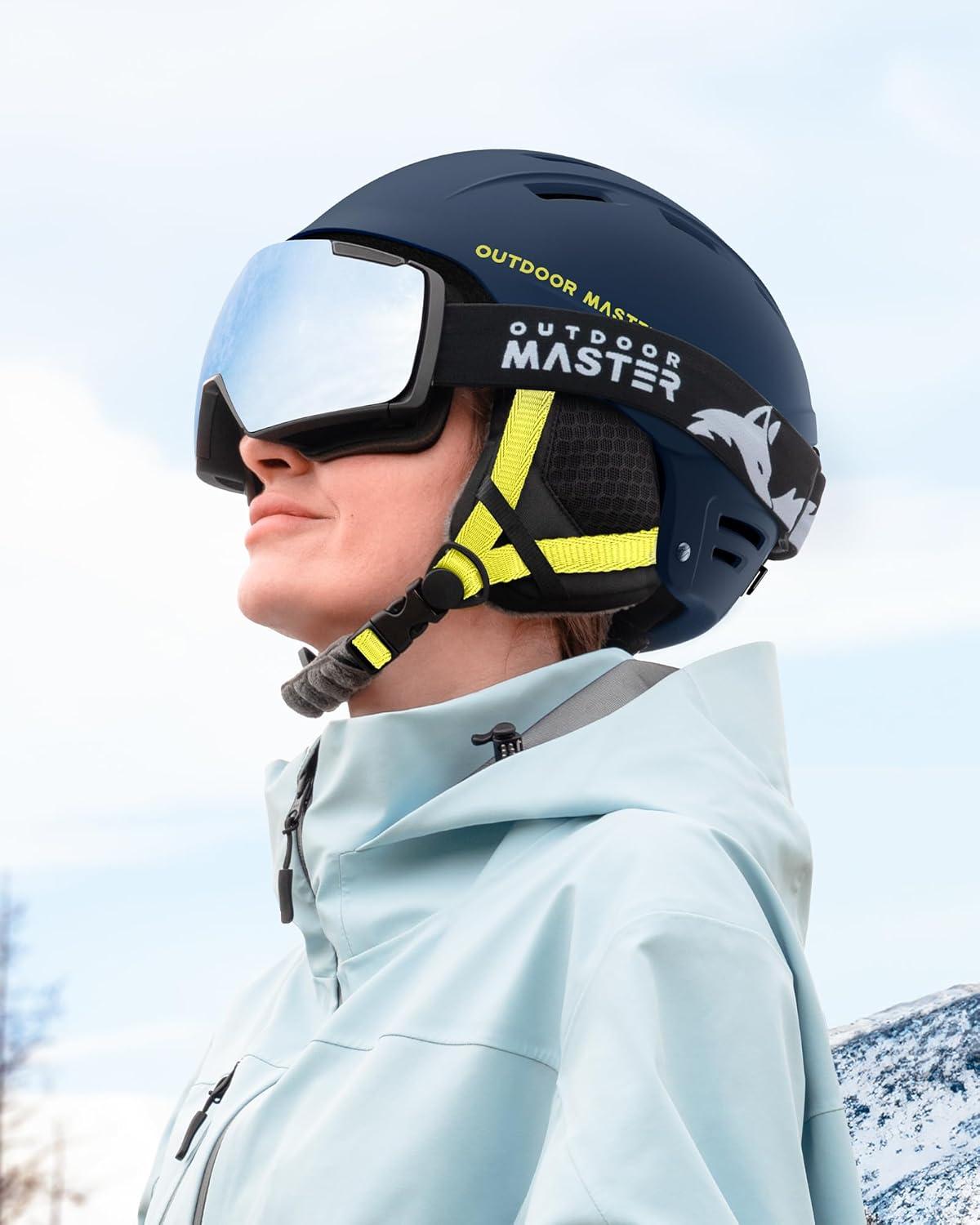 imageOutdoorMaster Kelvin II Ski Helmet Snow Sport Helmet Snowboard Helmet for Men Women ampamp YouthMatte Harbor Blue