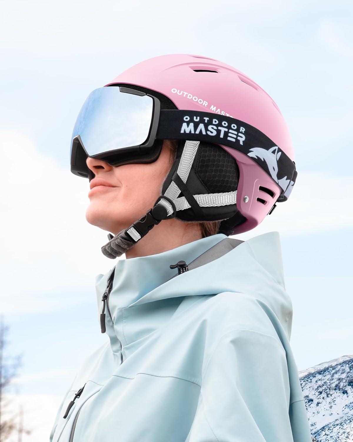 imageOutdoorMaster Kelvin II Ski Helmet Snow Sport Helmet Snowboard Helmet for Men Women ampamp YouthMatte Pink