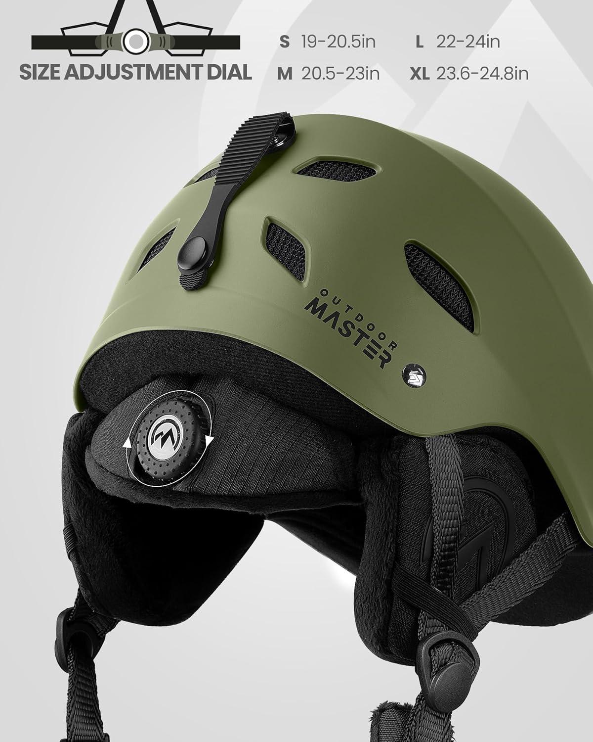 imageOutdoorMaster Kelvin Ski Helmet Snowboard Helmet for Men Women ampamp YouthArmy Green