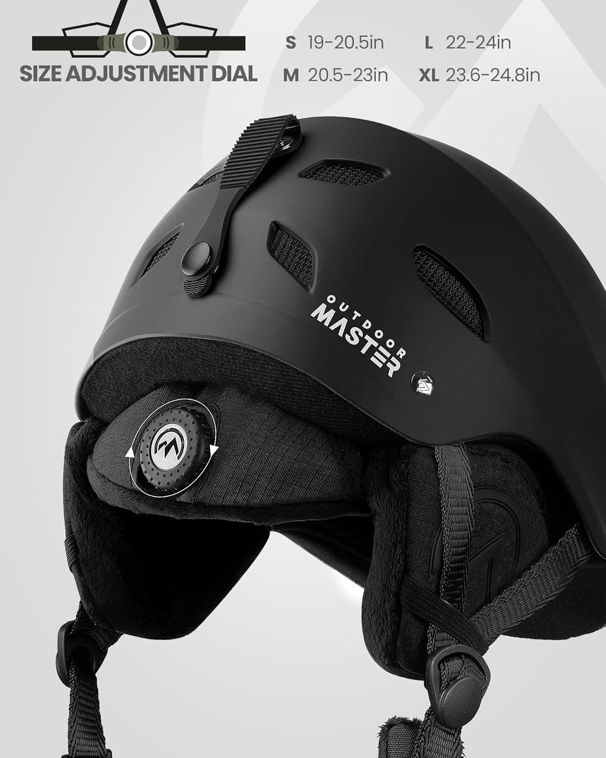 imageOutdoorMaster Kelvin Ski Helmet Snowboard Helmet for Men Women ampamp YouthBlack