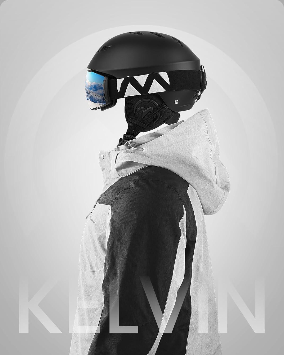imageOutdoorMaster Kelvin Ski Helmet Snowboard Helmet for Men Women ampamp YouthBlack