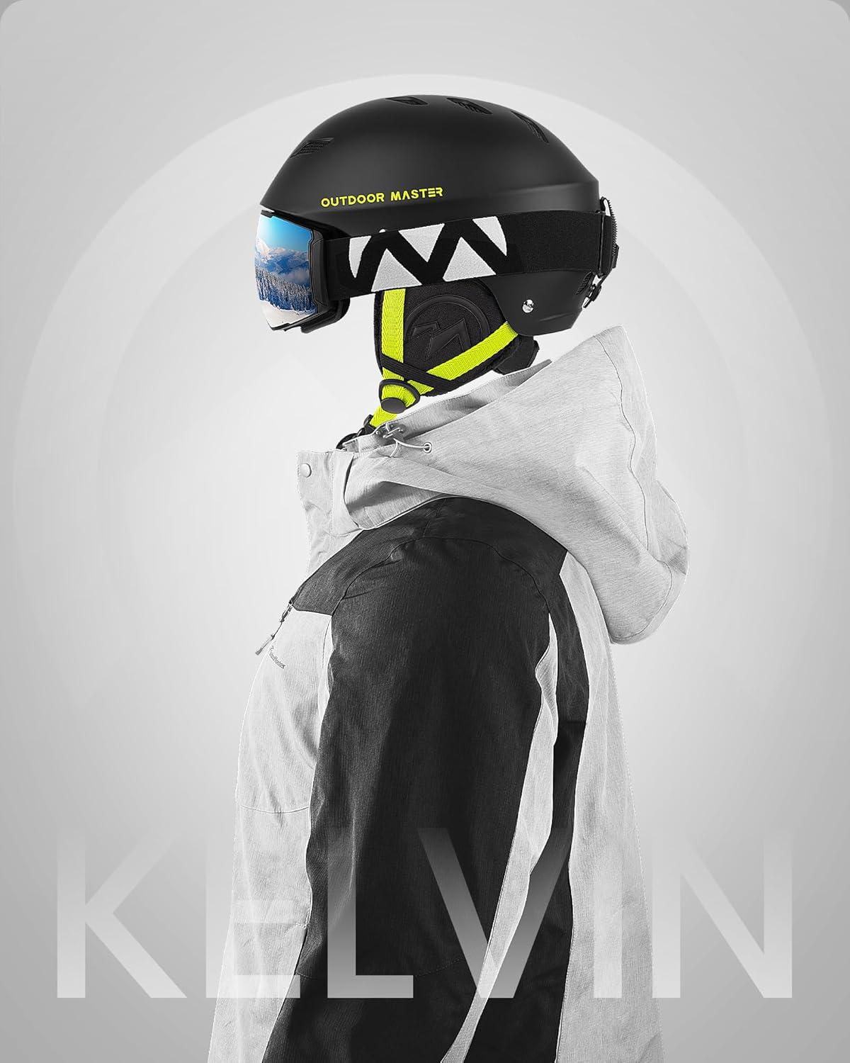imageOutdoorMaster Kelvin Ski Helmet Snowboard Helmet for Men Women ampamp YouthBlacklemon