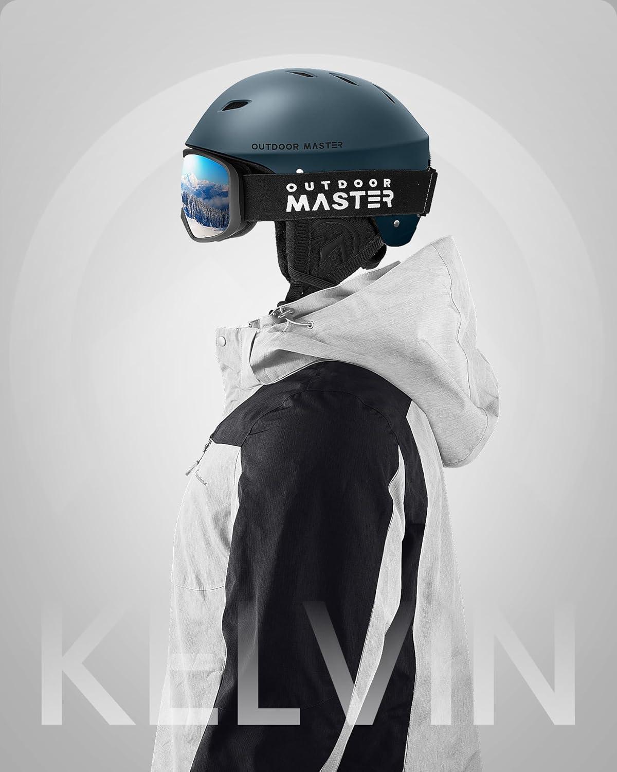 imageOutdoorMaster Kelvin Ski Helmet Snowboard Helmet for Men Women ampamp YouthDark Blue