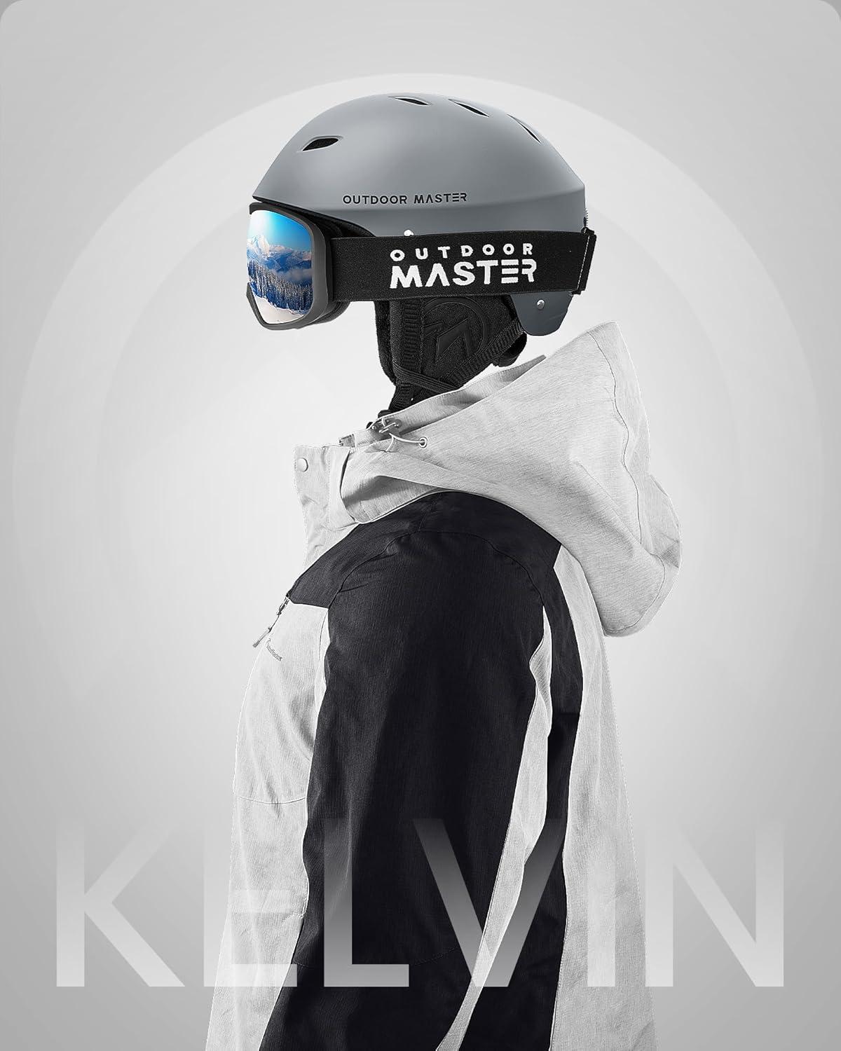 imageOutdoorMaster Kelvin Ski Helmet Snowboard Helmet for Men Women ampamp YouthGray