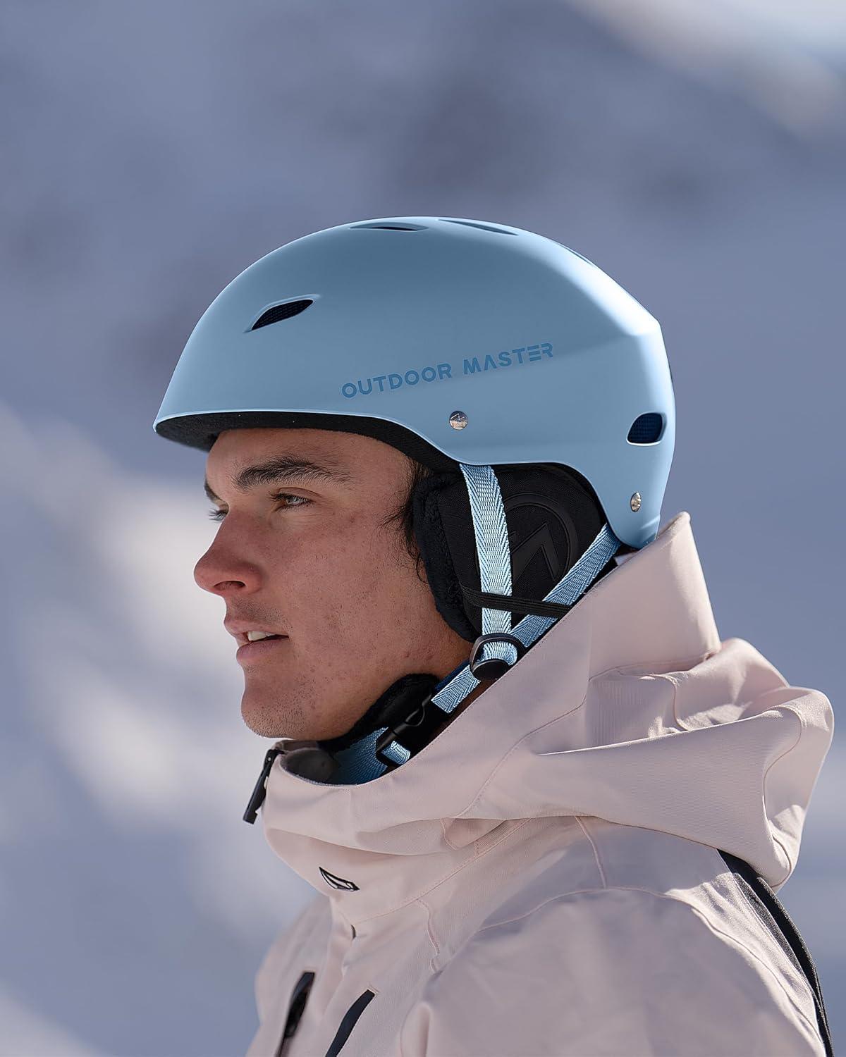 imageOutdoorMaster Kelvin Ski Helmet Snowboard Helmet for Men Women ampamp YouthGray Blue