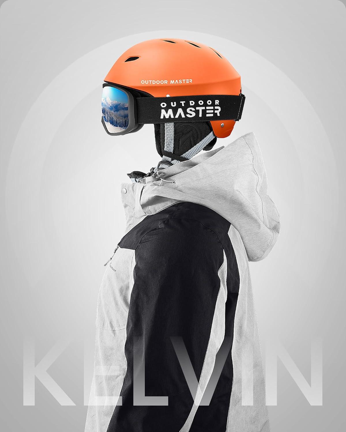 imageOutdoorMaster Kelvin Ski Helmet Snowboard Helmet for Men Women ampamp YouthMatte Orange