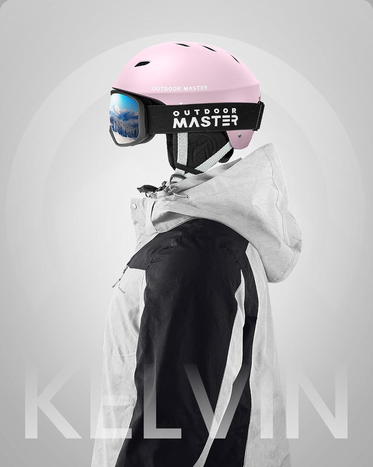 imageOutdoorMaster Kelvin Ski Helmet Snowboard Helmet for Men Women ampamp YouthMatte Pink