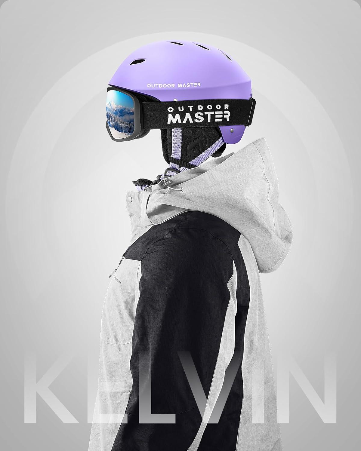 imageOutdoorMaster Kelvin Ski Helmet Snowboard Helmet for Men Women ampamp YouthMatte Purple