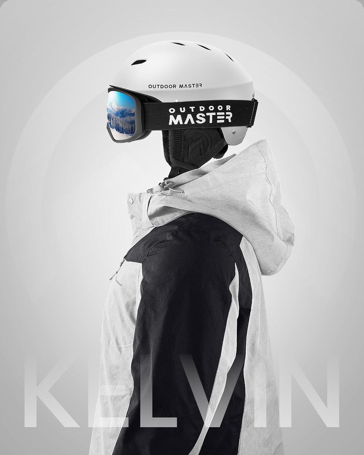 imageOutdoorMaster Kelvin Ski Helmet Snowboard Helmet for Men Women ampamp YouthWhite