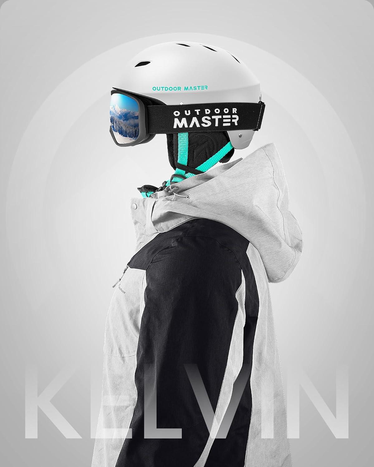 imageOutdoorMaster Kelvin Ski Helmet Snowboard Helmet for Men Women ampamp YouthWhiteTeal