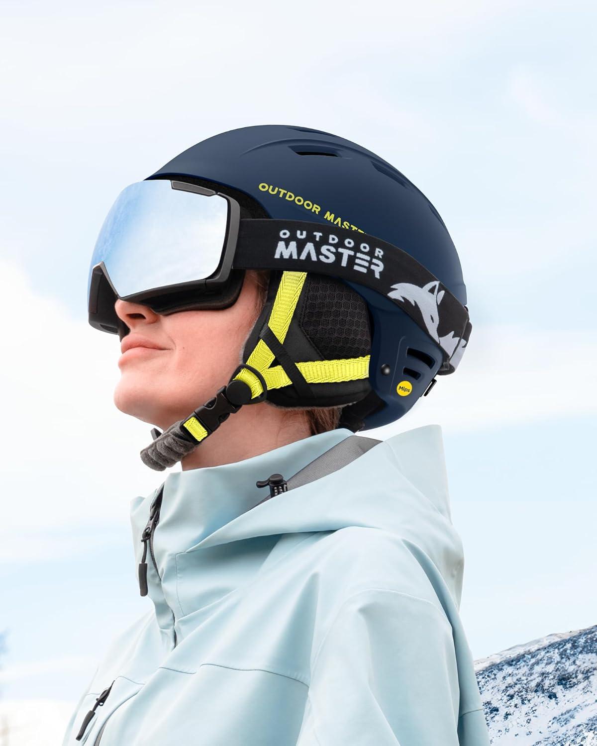 imageOutdoorMaster MIPS Ski Helmet Kelvin II MIPS Snow Sport Helmet Snowboard Helmet for Men Women ampamp YouthDark Blue