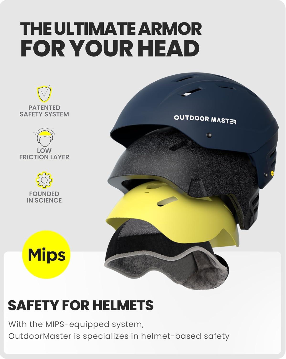 imageOutdoorMaster MIPS Ski Helmet Kelvin II MIPS Snow Sport Helmet Snowboard Helmet for Men Women ampamp YouthDark Blue