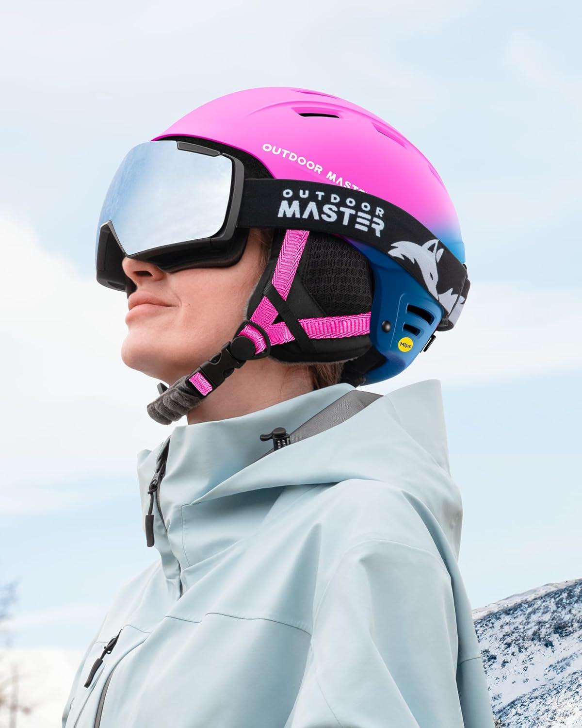 imageOutdoorMaster MIPS Ski Helmet Kelvin II MIPS Snow Sport Helmet Snowboard Helmet for Men Women ampamp YouthGradient Pink Blue