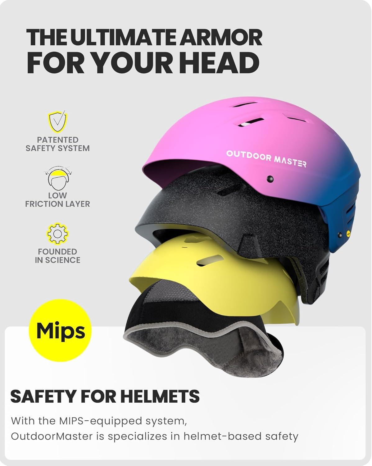 imageOutdoorMaster MIPS Ski Helmet Kelvin II MIPS Snow Sport Helmet Snowboard Helmet for Men Women ampamp YouthGradient Pink Blue