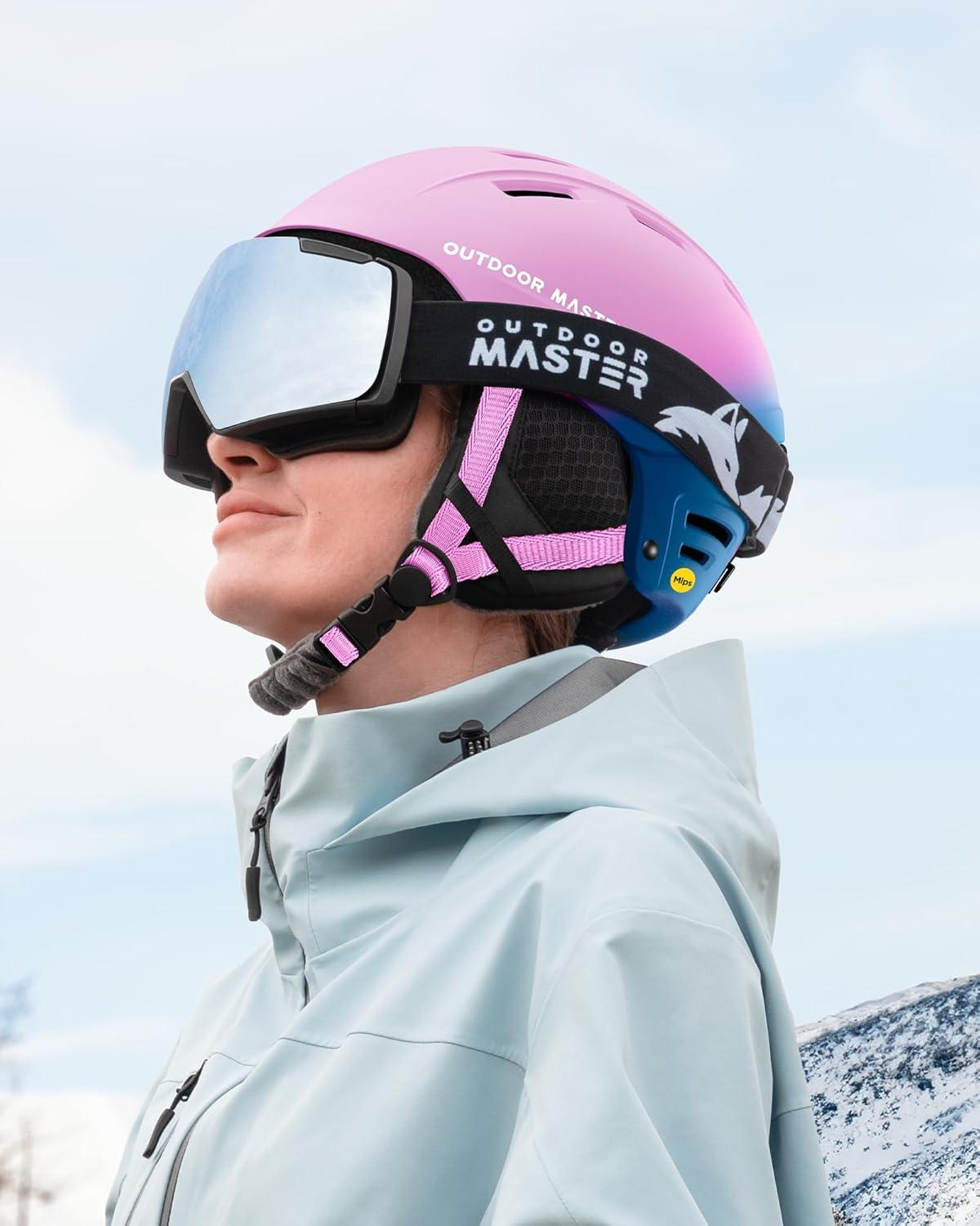 imageOutdoorMaster MIPS Ski Helmet Kelvin II MIPS Snow Sport Helmet Snowboard Helmet for Men Women ampamp YouthGradient Purple Blue