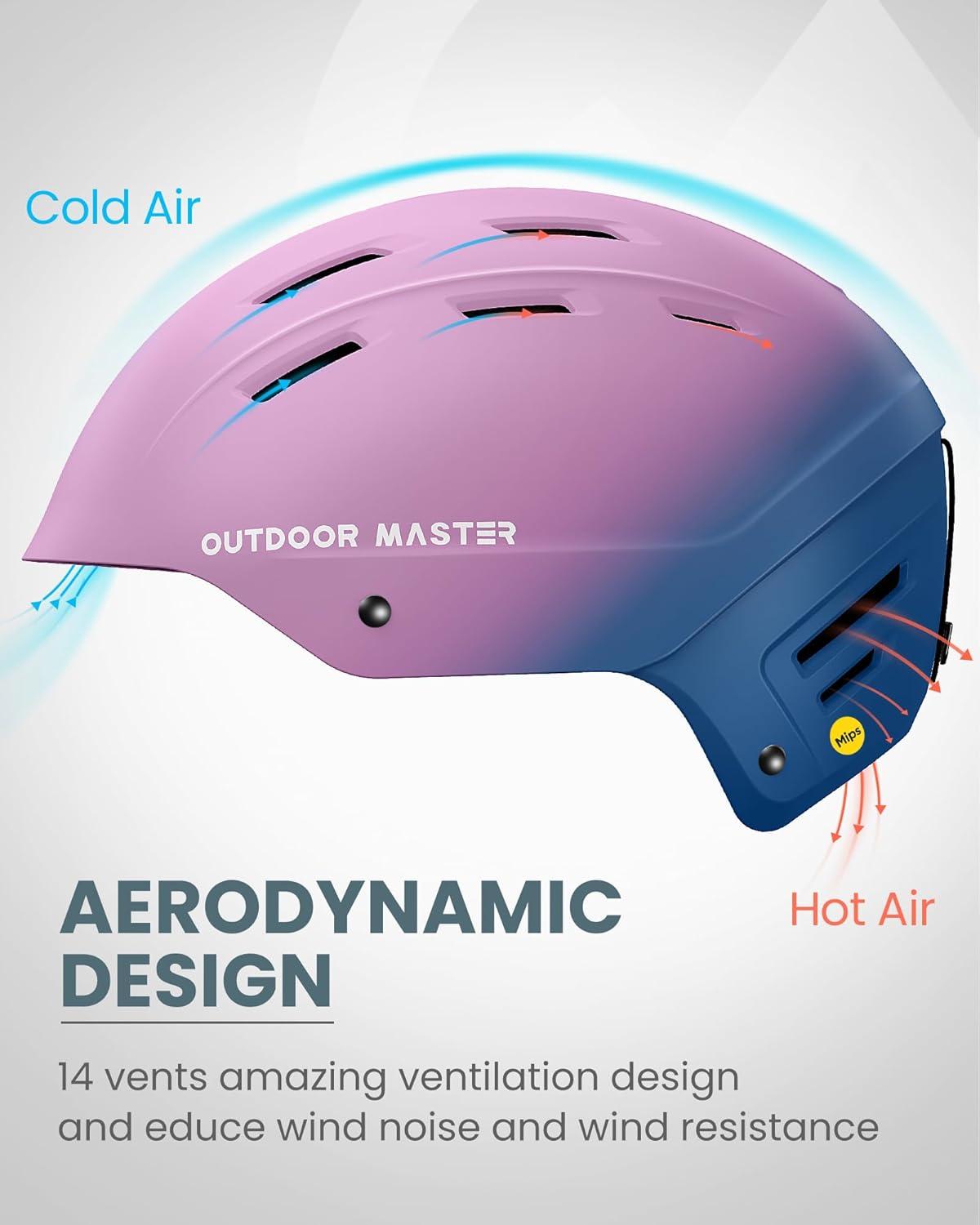 imageOutdoorMaster MIPS Ski Helmet Kelvin II MIPS Snow Sport Helmet Snowboard Helmet for Men Women ampamp YouthGradient Purple Blue
