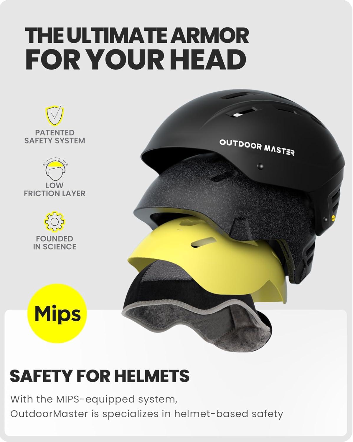 imageOutdoorMaster MIPS Ski Helmet Kelvin II MIPS Snow Sport Helmet Snowboard Helmet for Men Women ampamp YouthMatte Black